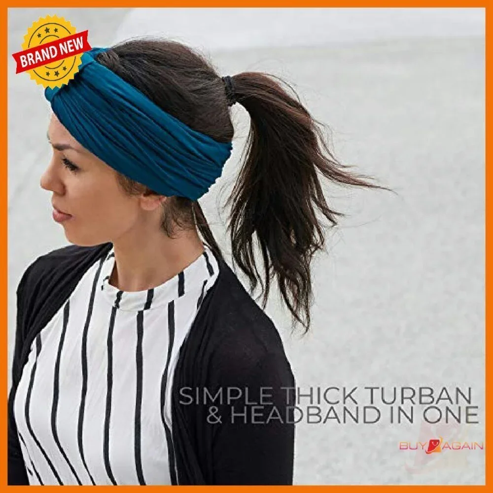 Chunky Turban Headband Headwrap Rayon Chemo Hat Natural Hair